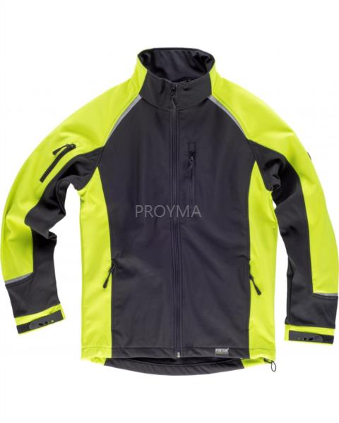 Producto CORTAVIENTOS SOFSHELL S9498 NEGRO/AMARILLO AV