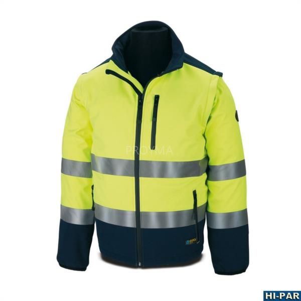 Producto SOFTSHELL 288-CSFY/A BICOLOR AMARILLO/MARINO MANGAS DESMONTABLES